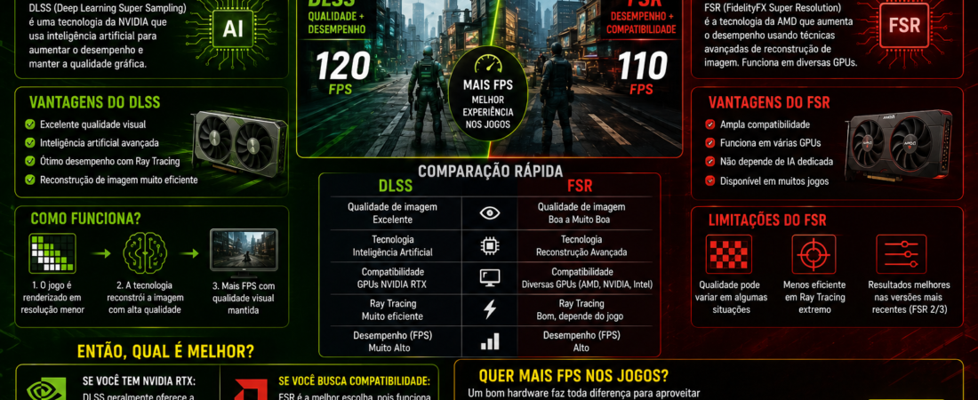 DLSS vs FSR: Qual Entrega Mais FPS Sem Perder Qualidade?