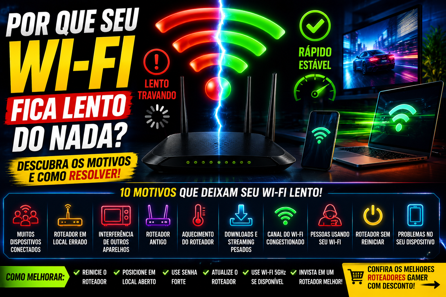 Por Que Seu Wi-Fi Fica Lento do Nada? Os Motivos Mais Comuns