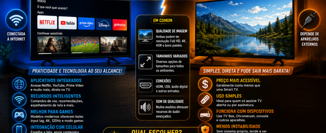 Smart TV vs TV Comum: O Que Realmente Muda no Dia a Dia?