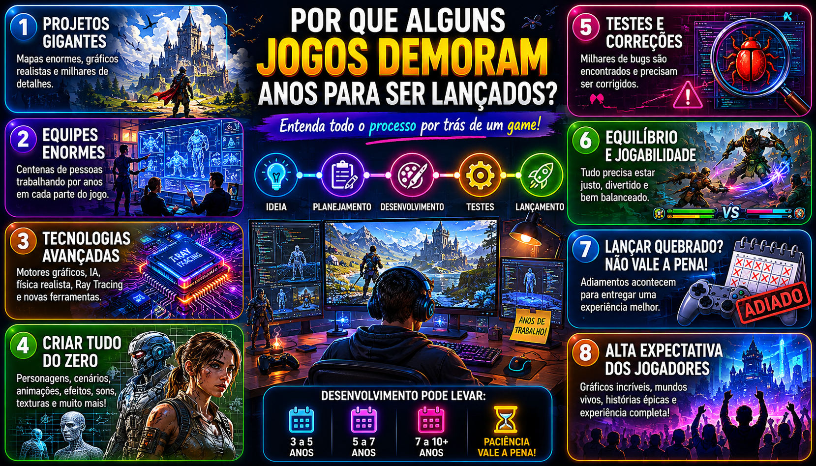 Por Que os Jogos Modernos Levam Tanto Tempo Para Ficar Prontos?